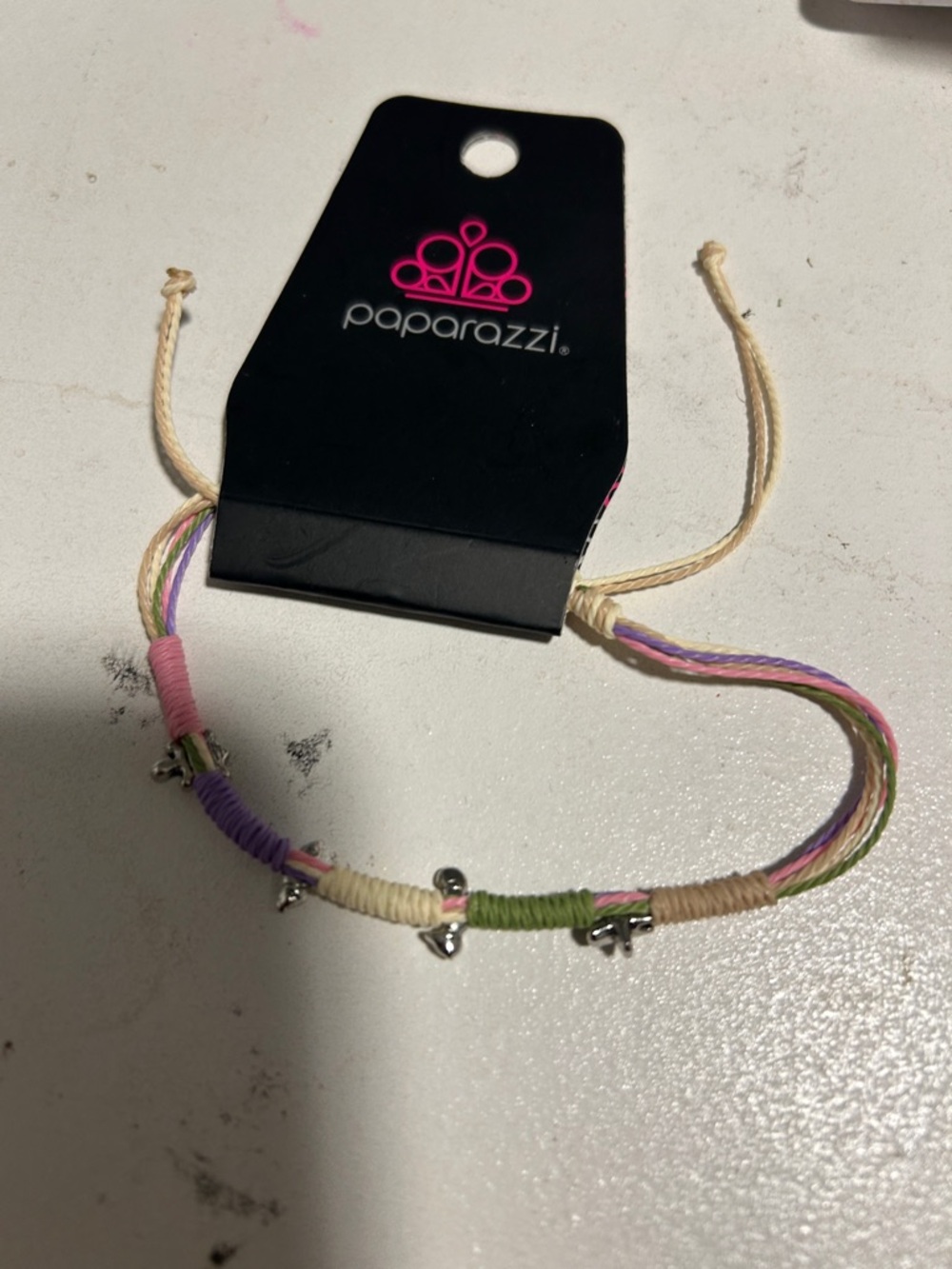 paparazzi Pastel Pink, Purple, Green & Cream Kids Charm Bracelet